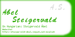 abel steigervald business card